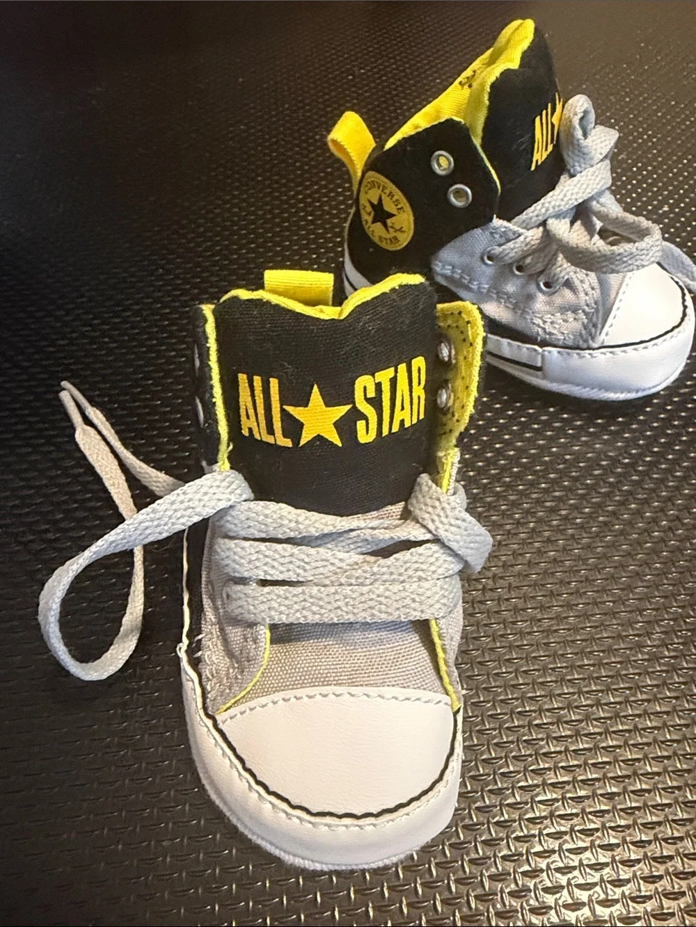 ⭐️Converse All Star Baby High-Top Sneaker booties in Black, Gray & Yellow